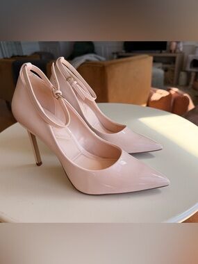 Aldo Blush Patent Pointed Ankle-Strap Heels